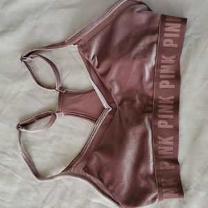 Victoria Secret PINK Sport Size S Mauve Velour Racer Back Bralette
